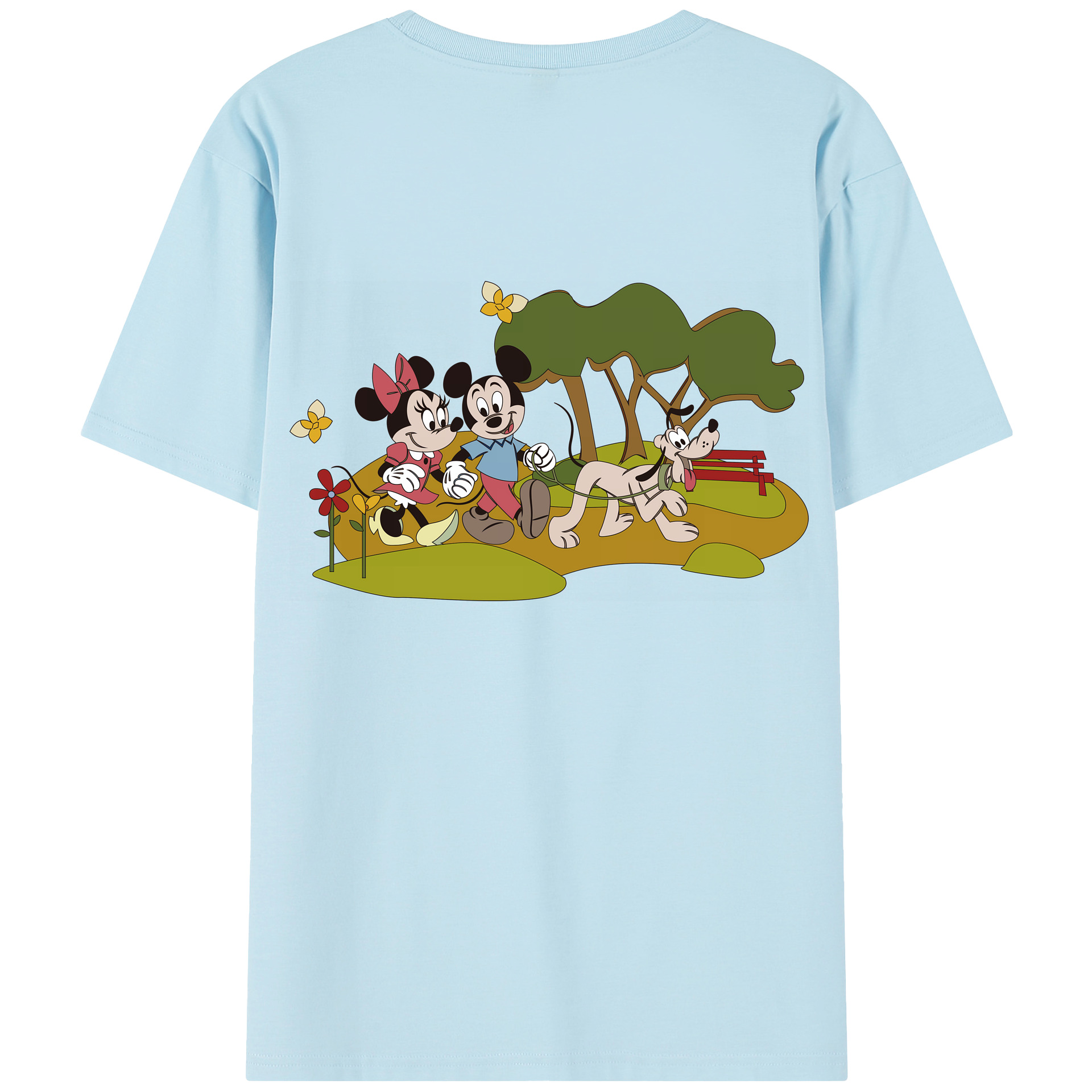 （画像用） ミッキーマウス Mickey Mouse 綿100％半袖Tシャツ（背面プリント）